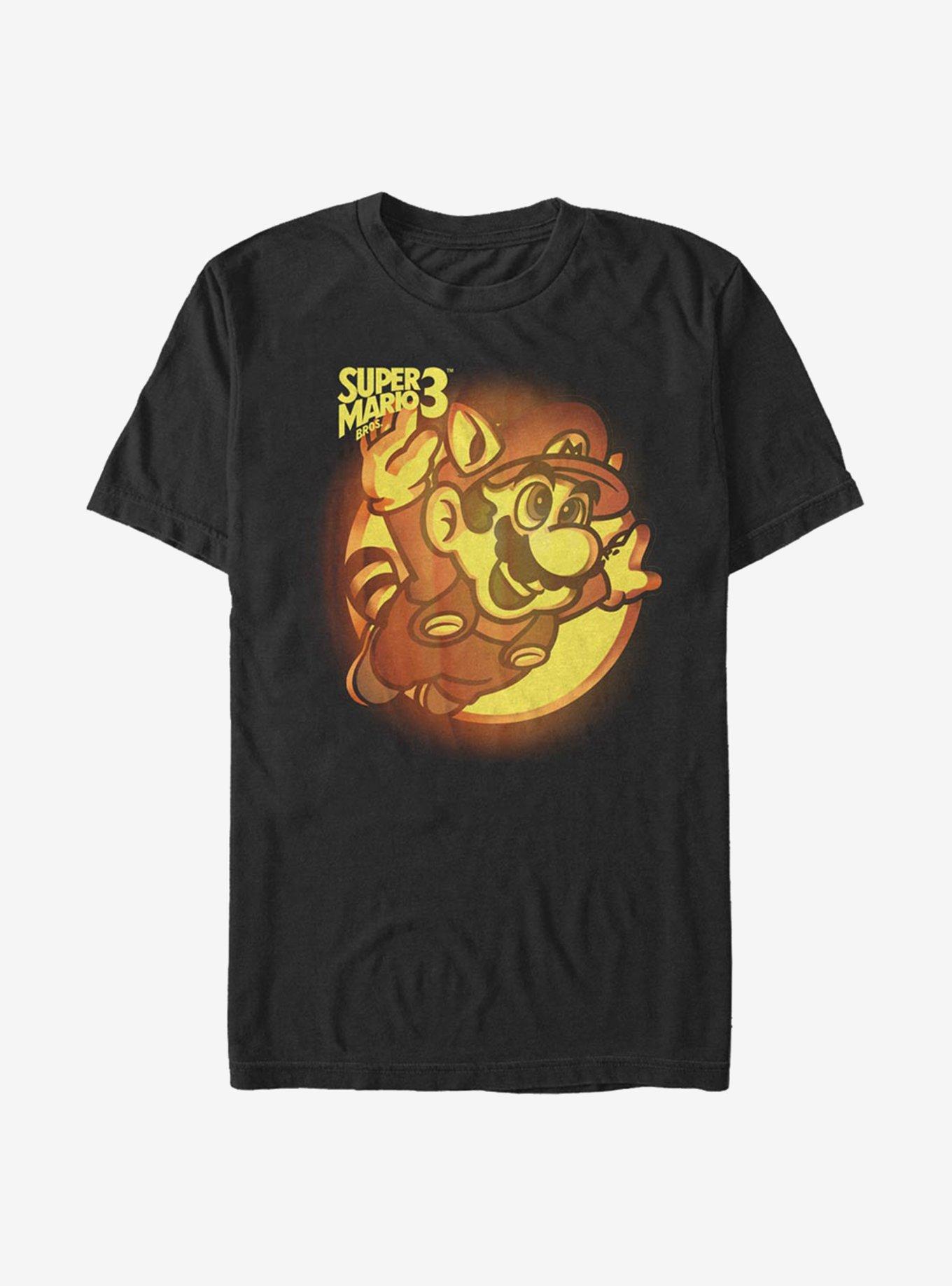 Super Mario Pumpkin Logo T-Shirt, BLACK, hi-res