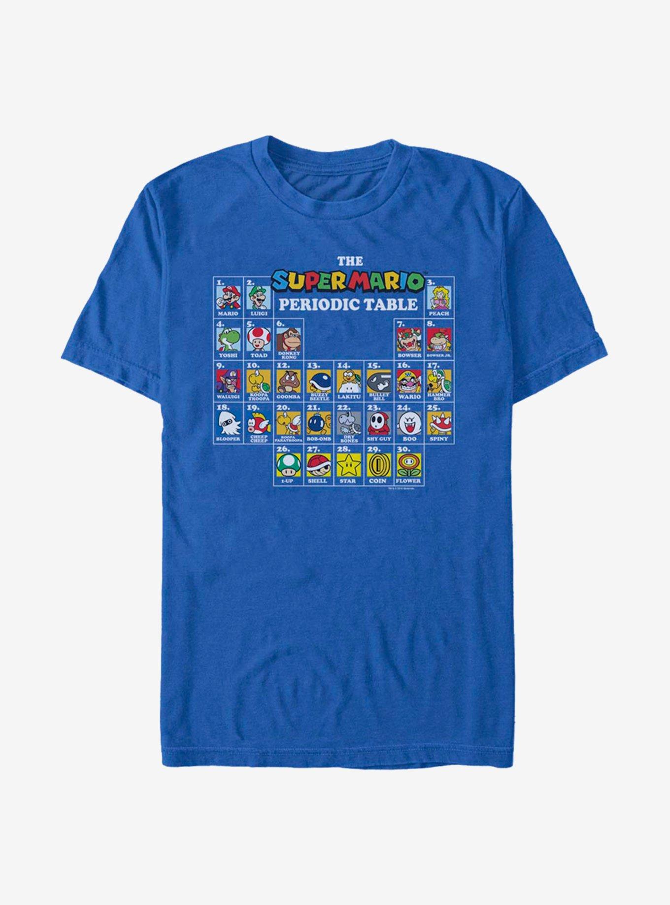 Super Mario Periodic Mario Table T-Shirt, ROYAL, hi-res