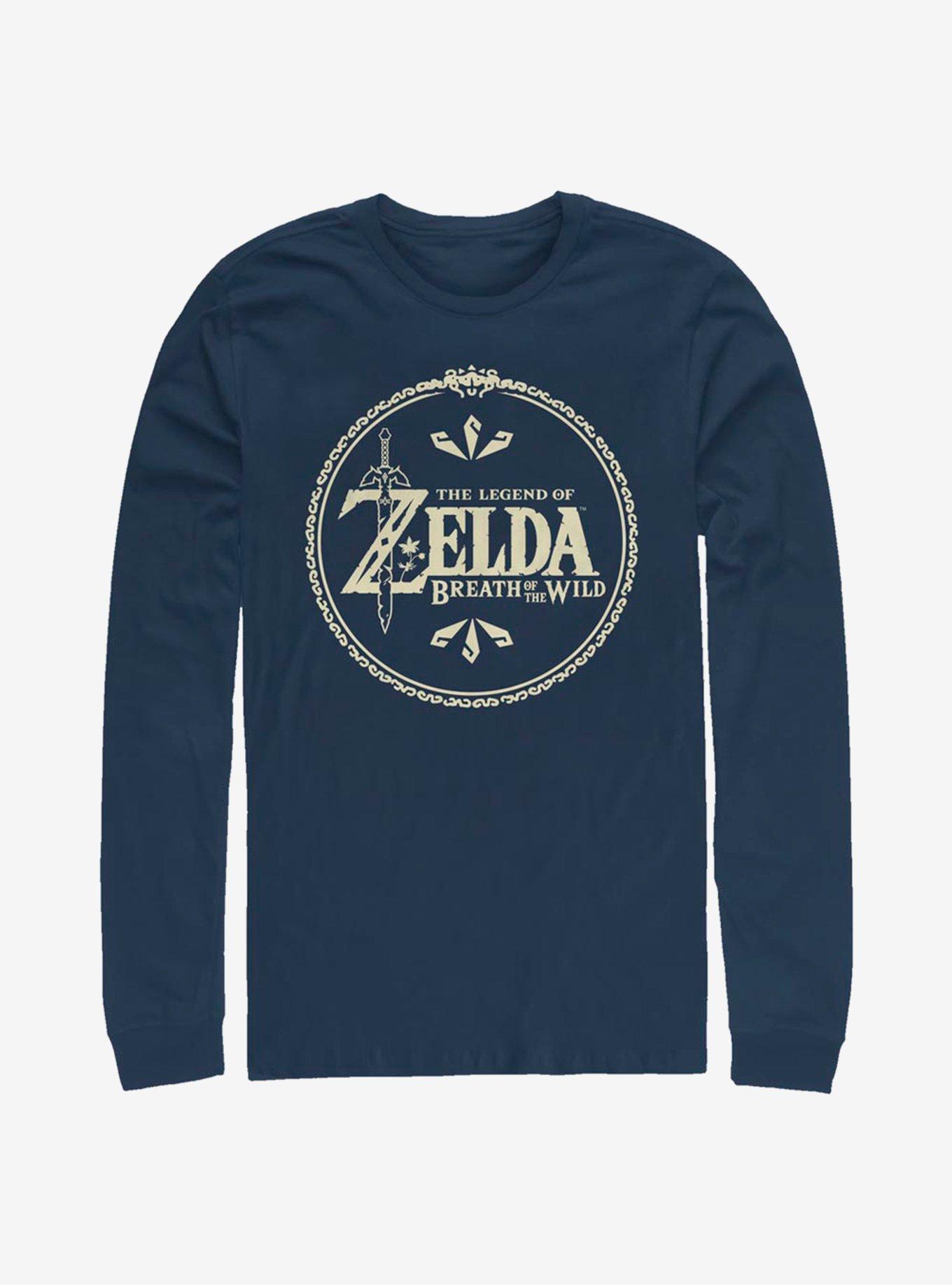 The Legend Of Zelda Wild Logo Long-Sleeve T-Shirt, NAVY, hi-res