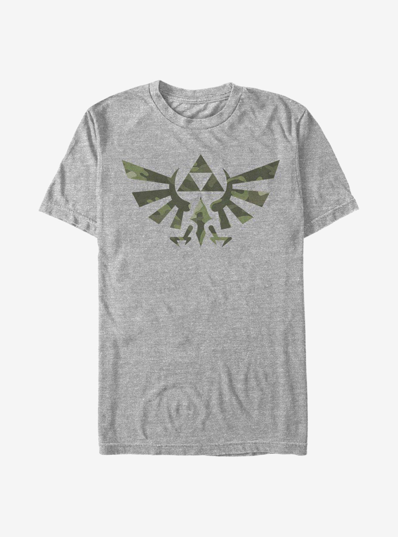The Legend Of Zelda Camo Crest T-Shirt, ATH HTR, hi-res