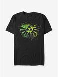 The Legend Of Zelda Tri Splat T-Shirt, BLACK, hi-res
