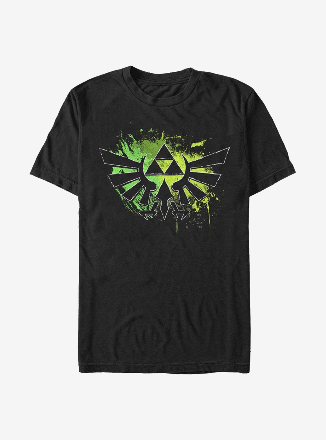 The Legend Of Zelda Tri Splat T-Shirt, BLACK, hi-res