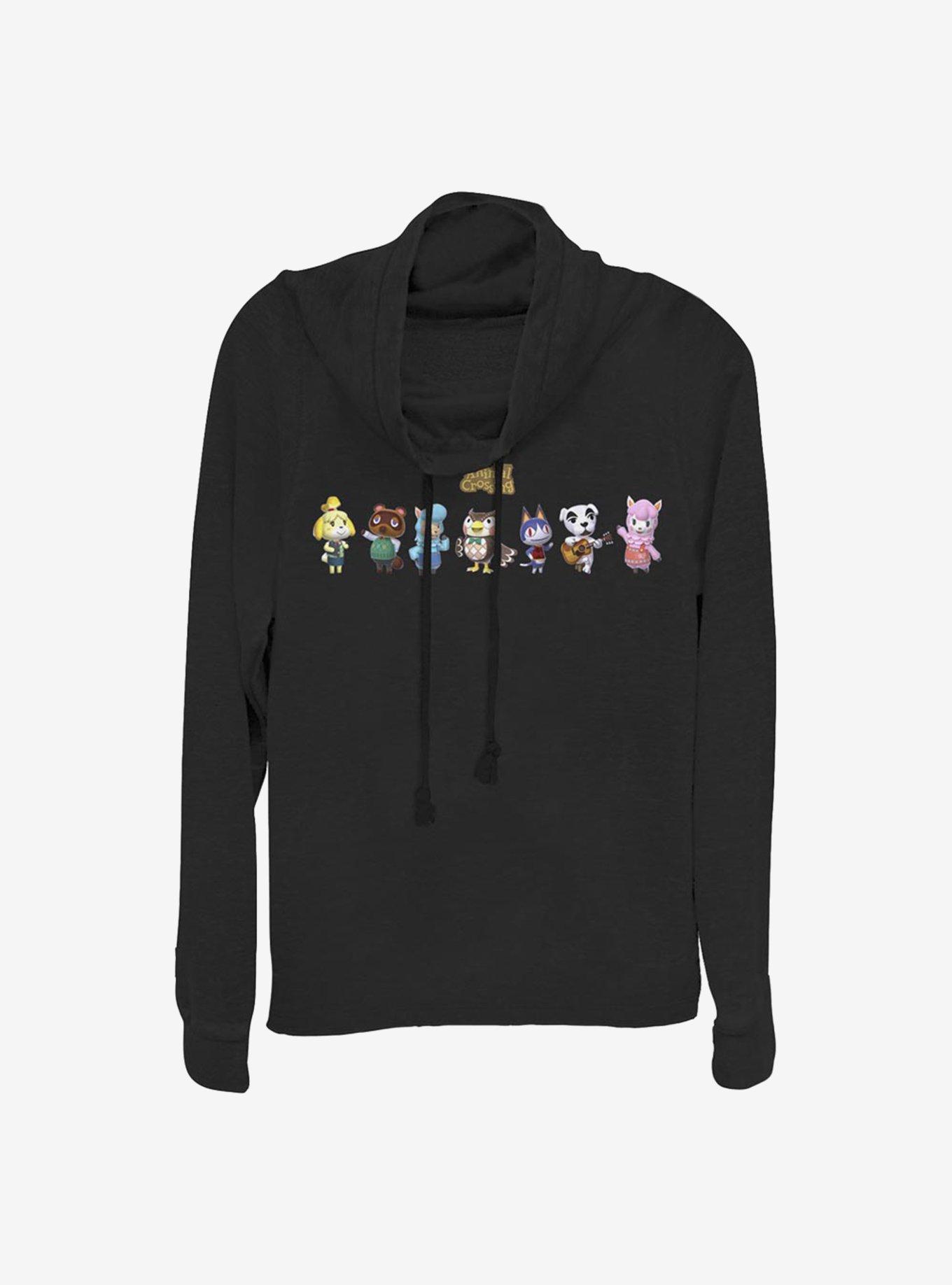 Animal Crossing The Crew Cowlneck Long-Sleeve Girls Top, BLACK, hi-res