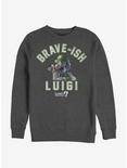 Super Mario Brave-Ish Luigi Crew Sweatshirt, CHAR HTR, hi-res