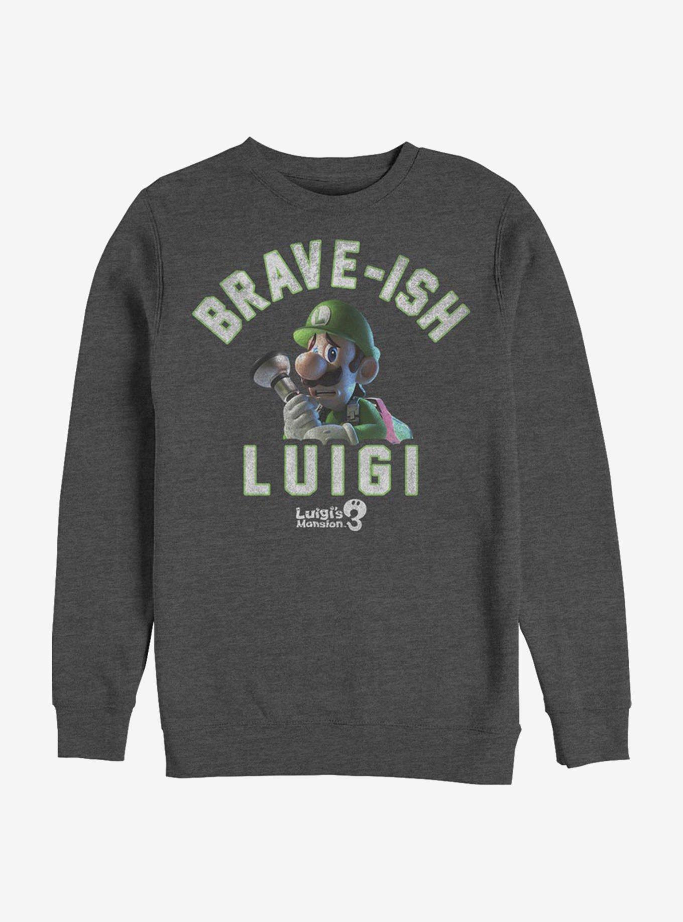 Super Mario Brave-Ish Luigi Crew Sweatshirt, , hi-res