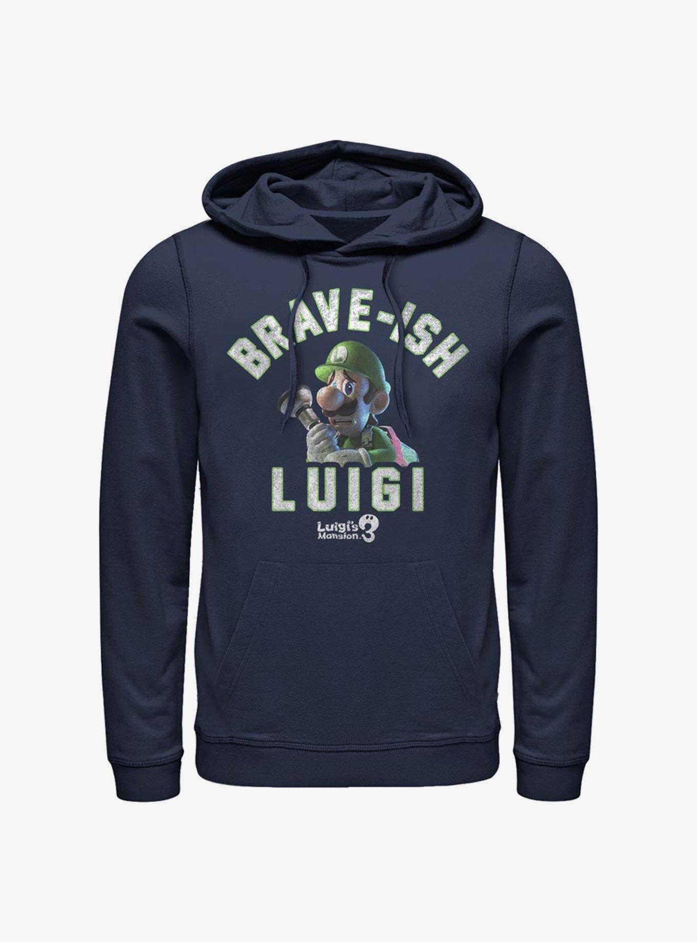 Super Mario Brave-Ish Luigi Hoodie, NAVY, hi-res