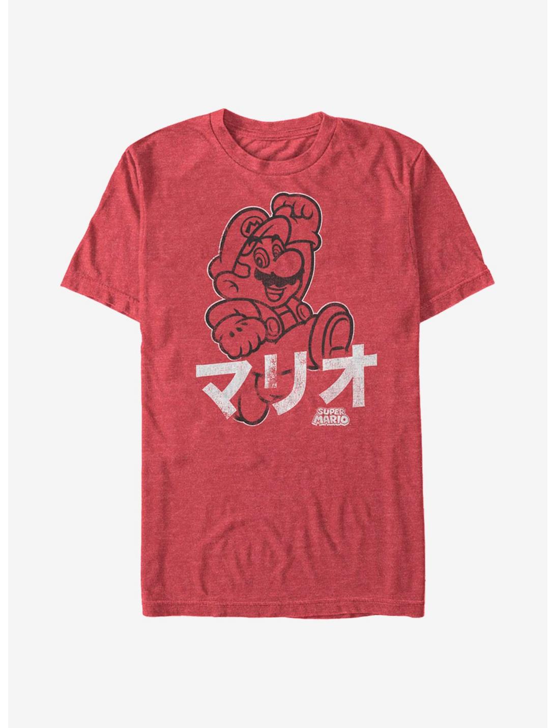 Super Mario Japanese T-Shirt, RED HTR, hi-res