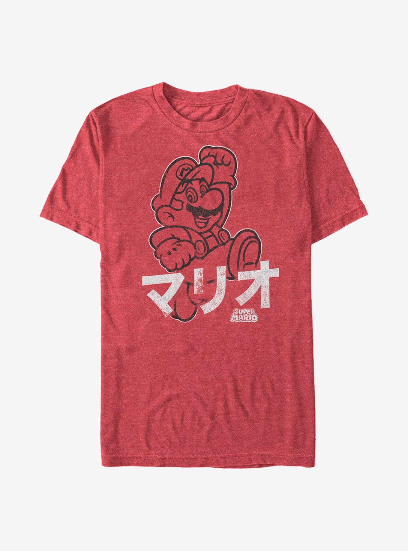 Super Mario Japanese T-Shirt, RED HTR, hi-res