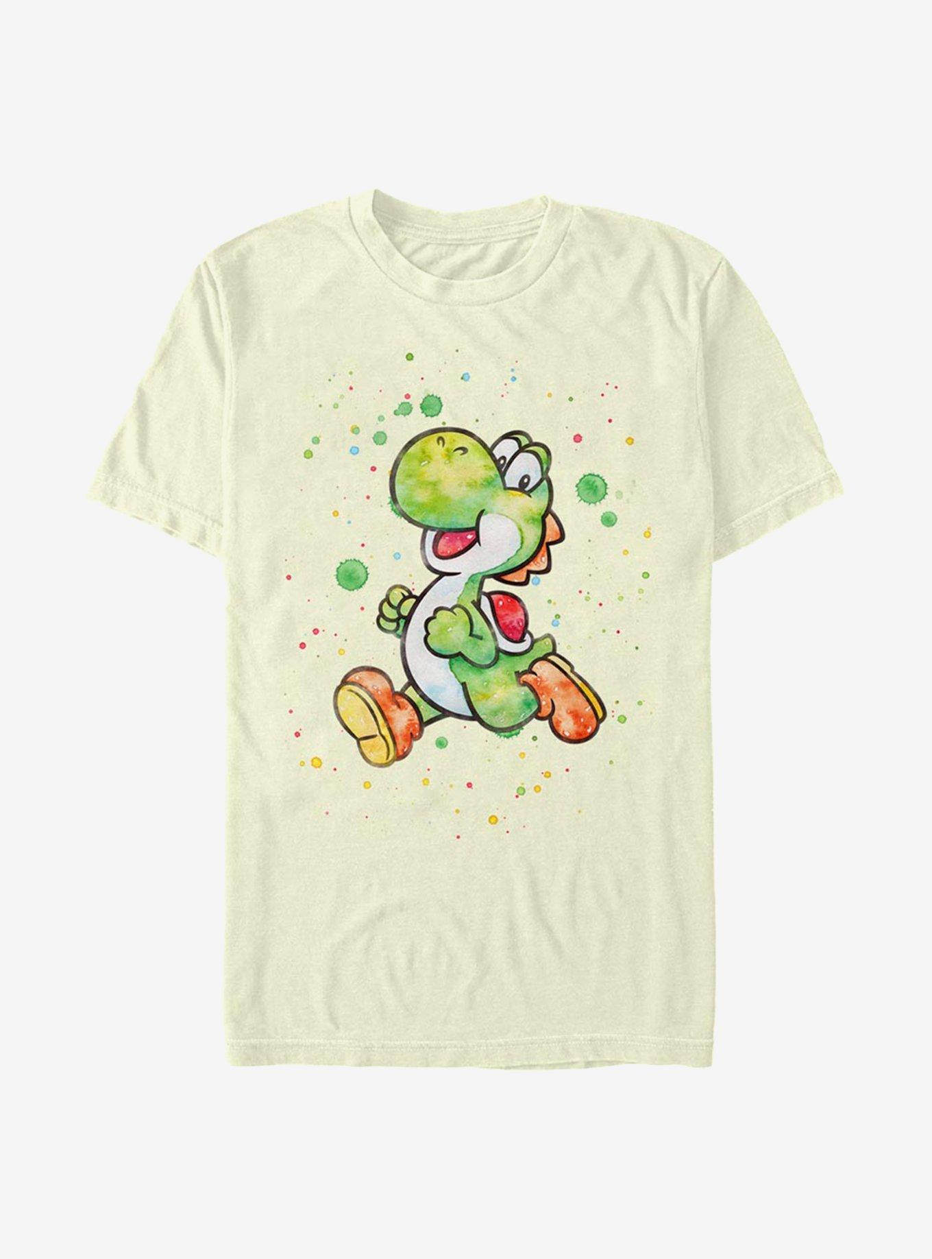 Super Mario Watercolor Yoshi T-Shirt, NATURAL, hi-res