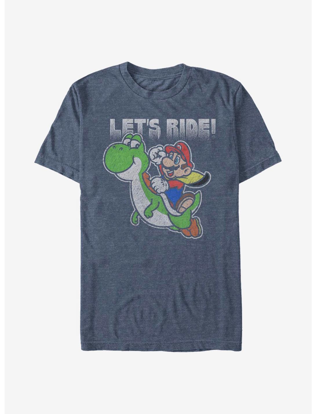 Super Mario Yoshi Rider T-Shirt, NAVY HTR, hi-res