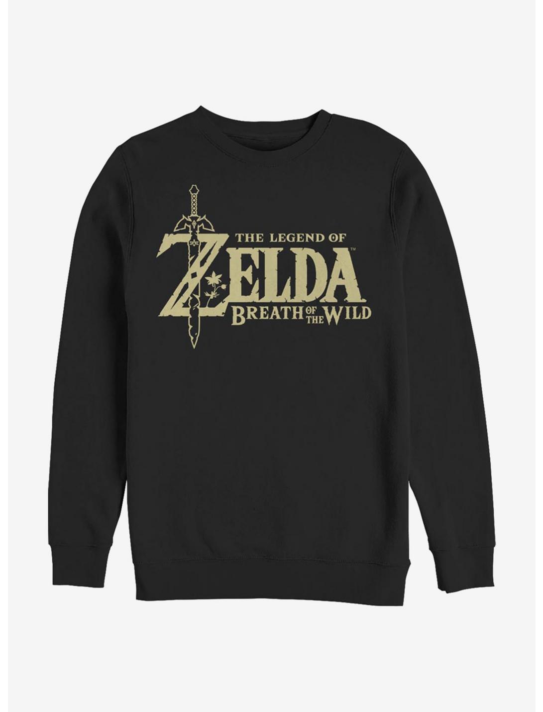 The Legend Of Zelda Breath Of The Wild Logo Crew Sweatshirt, BLACK, hi-res