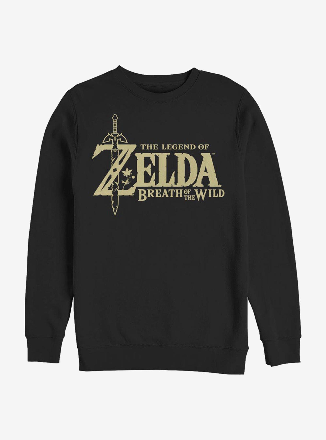 The Legend Of Zelda Breath Of The Wild Logo Crew Sweatshirt, BLACK, hi-res