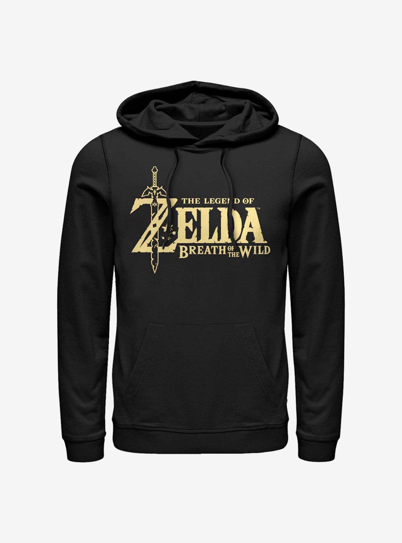 The Legend Of Zelda Breath Of The Wild Logo Hoodie, BLACK, hi-res