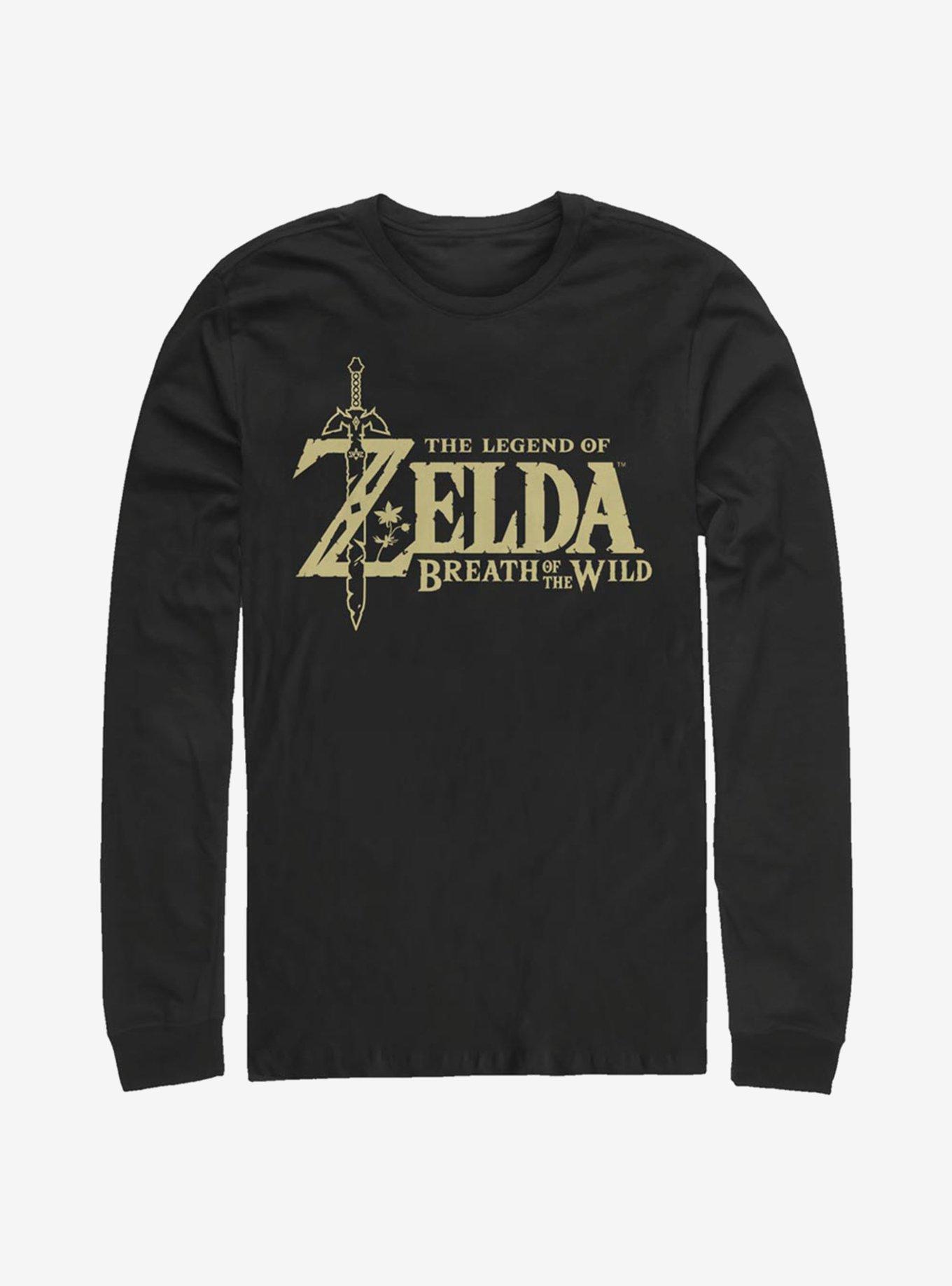 The Legend Of Zelda Breath Of The Wild Logo Long-Sleeve T-Shirt, BLACK, hi-res