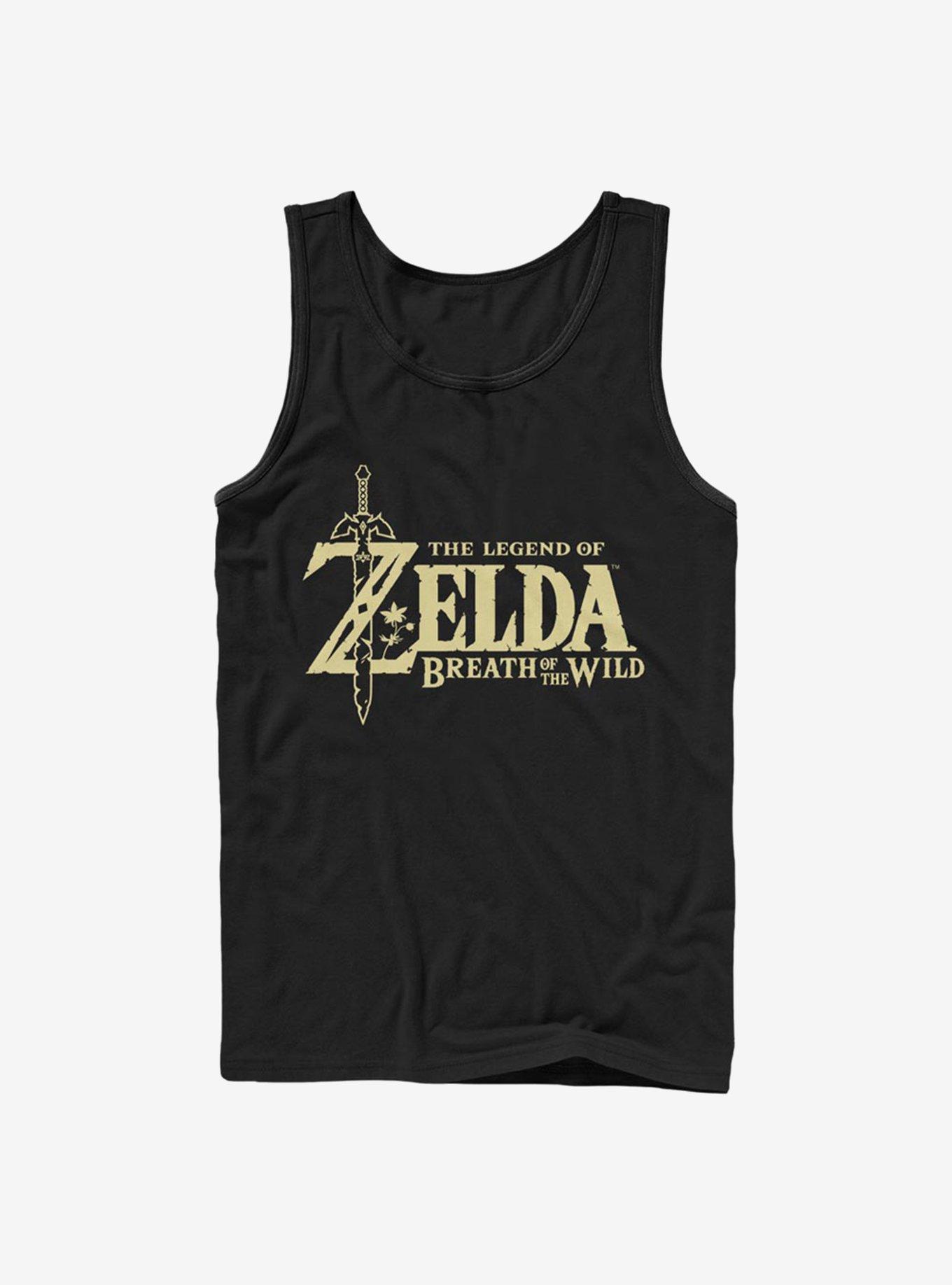 The Legend Of Zelda Breath Of The Wild Logo Tank, BLACK, hi-res