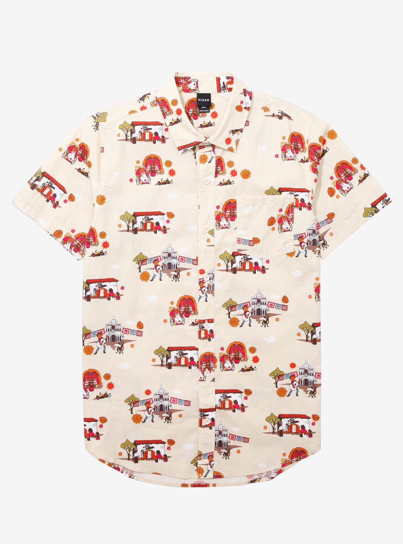 Disney Pixar Coco Scenic Woven Button-Up - BoxLunch Exclusive, , hi-res