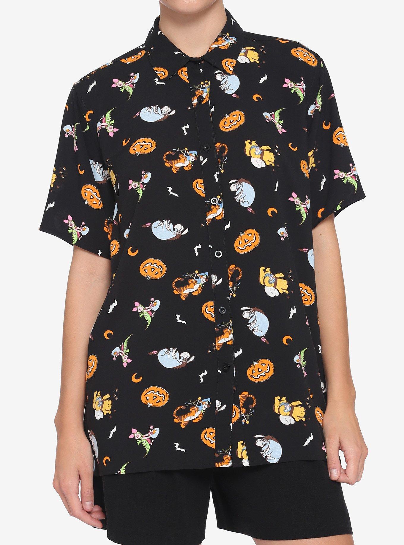 Disney Winnie The Pooh Halloween Girls Woven Button-Up, MULTI, hi-res