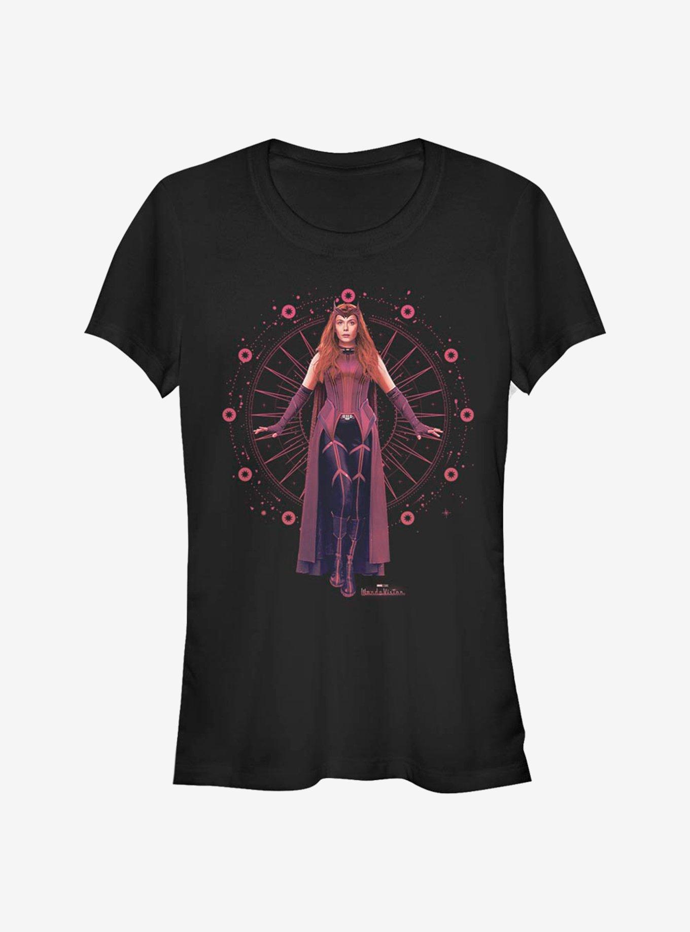 Marvel WandaVision The Scarlet Witch Wanda Girls T-Shirt - BLACK | Hot ...