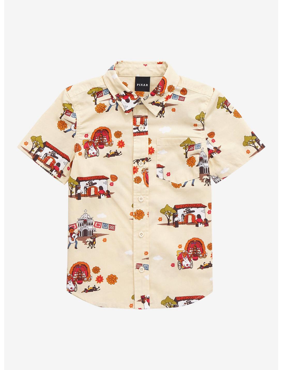 Disney Pixar Coco Scenic Toddler Woven Button-Up - BoxLunch Exclusive, , hi-res