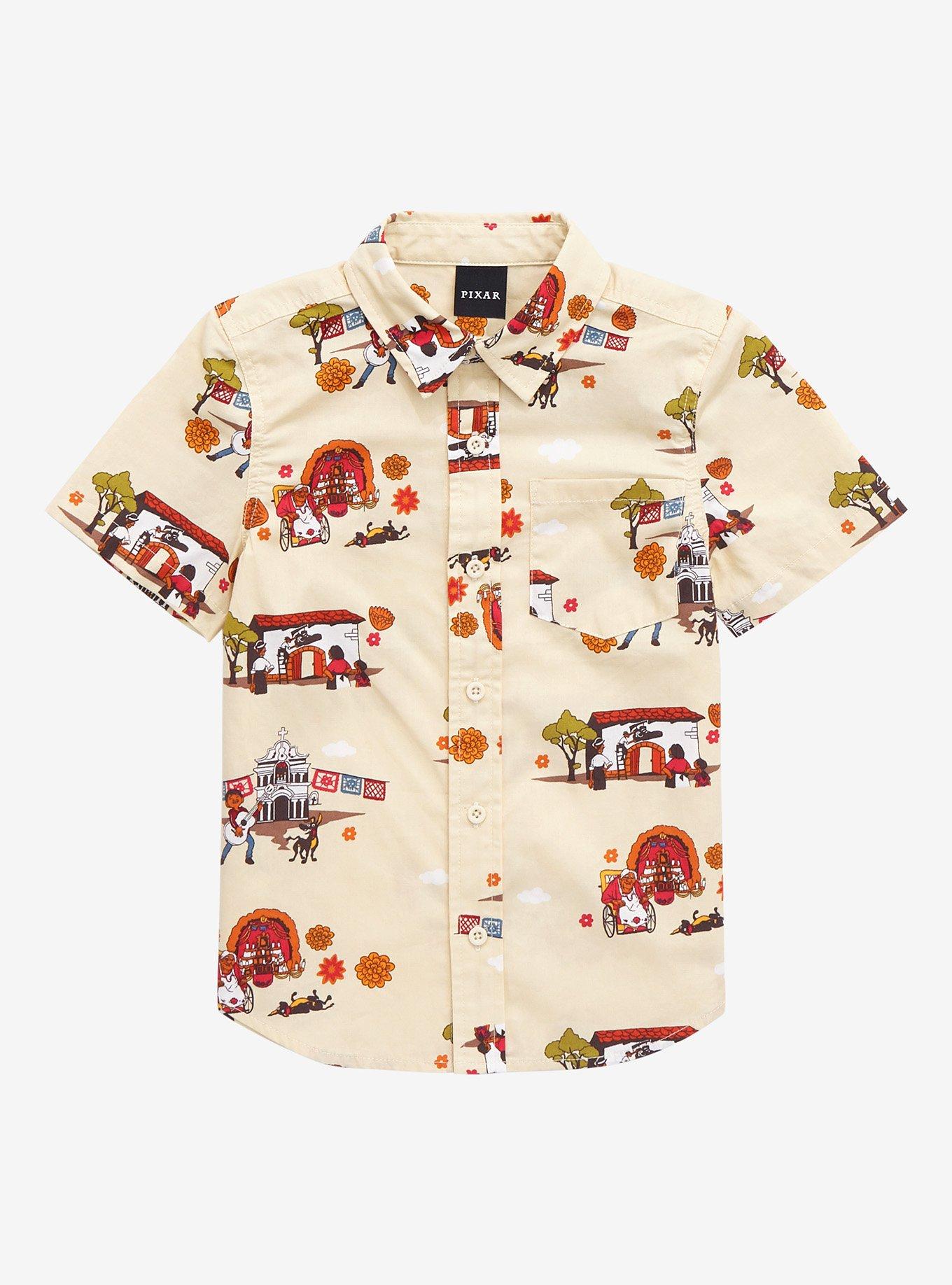 Disney Pixar Coco Scenic Toddler Woven Button-Up - BoxLunch Exclusive, , hi-res