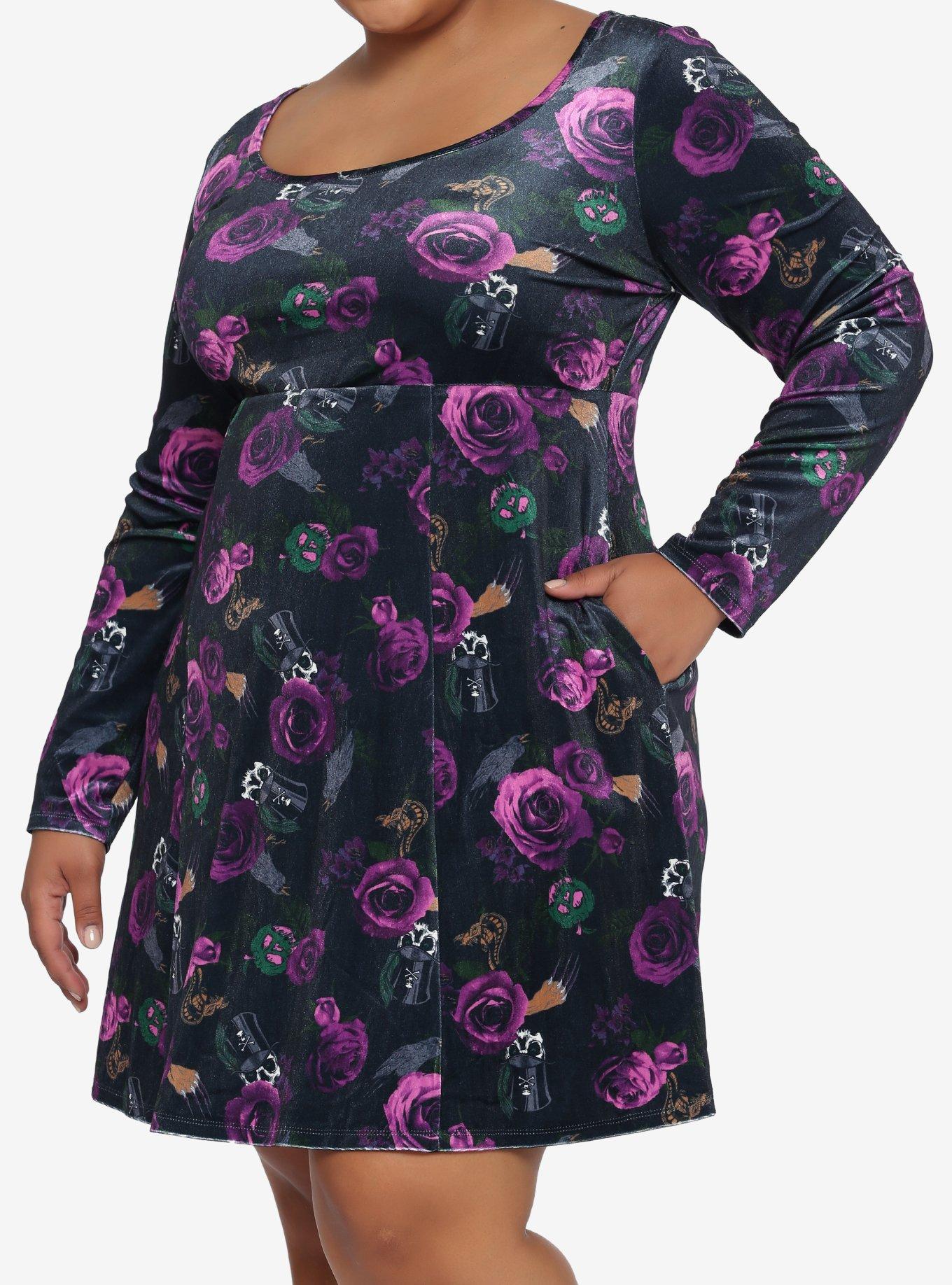 Disney Villains Floral Icons Dress Plus Size, MULTI, hi-res