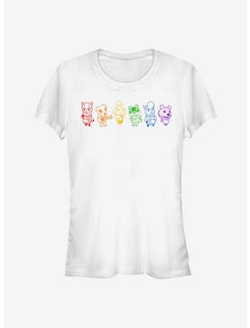 Animal Crossing Line Art Rainbow Girls T-Shirt, , hi-res