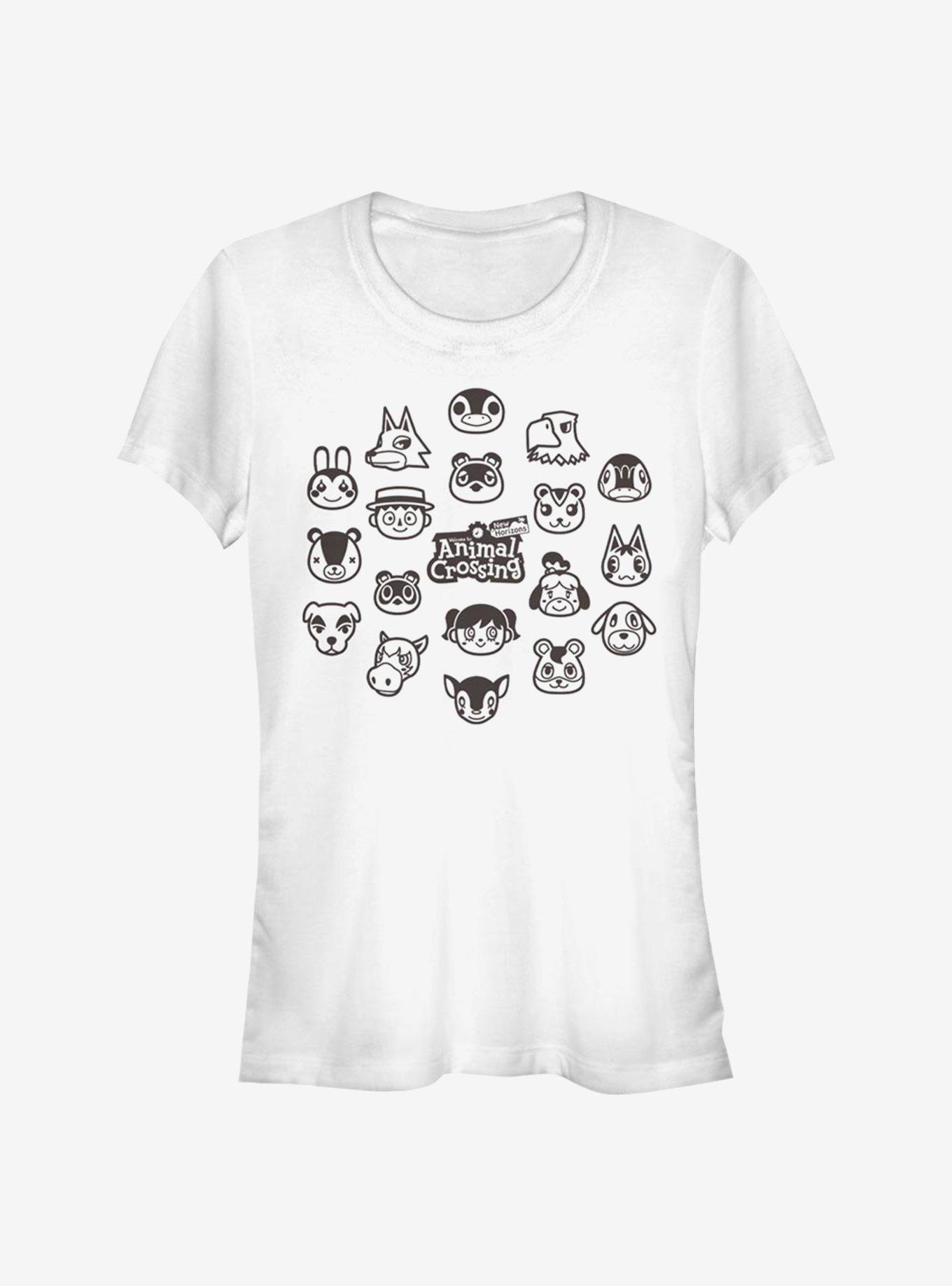 Animal Crossing New Horizons Group Girls T-Shirt, WHITE, hi-res