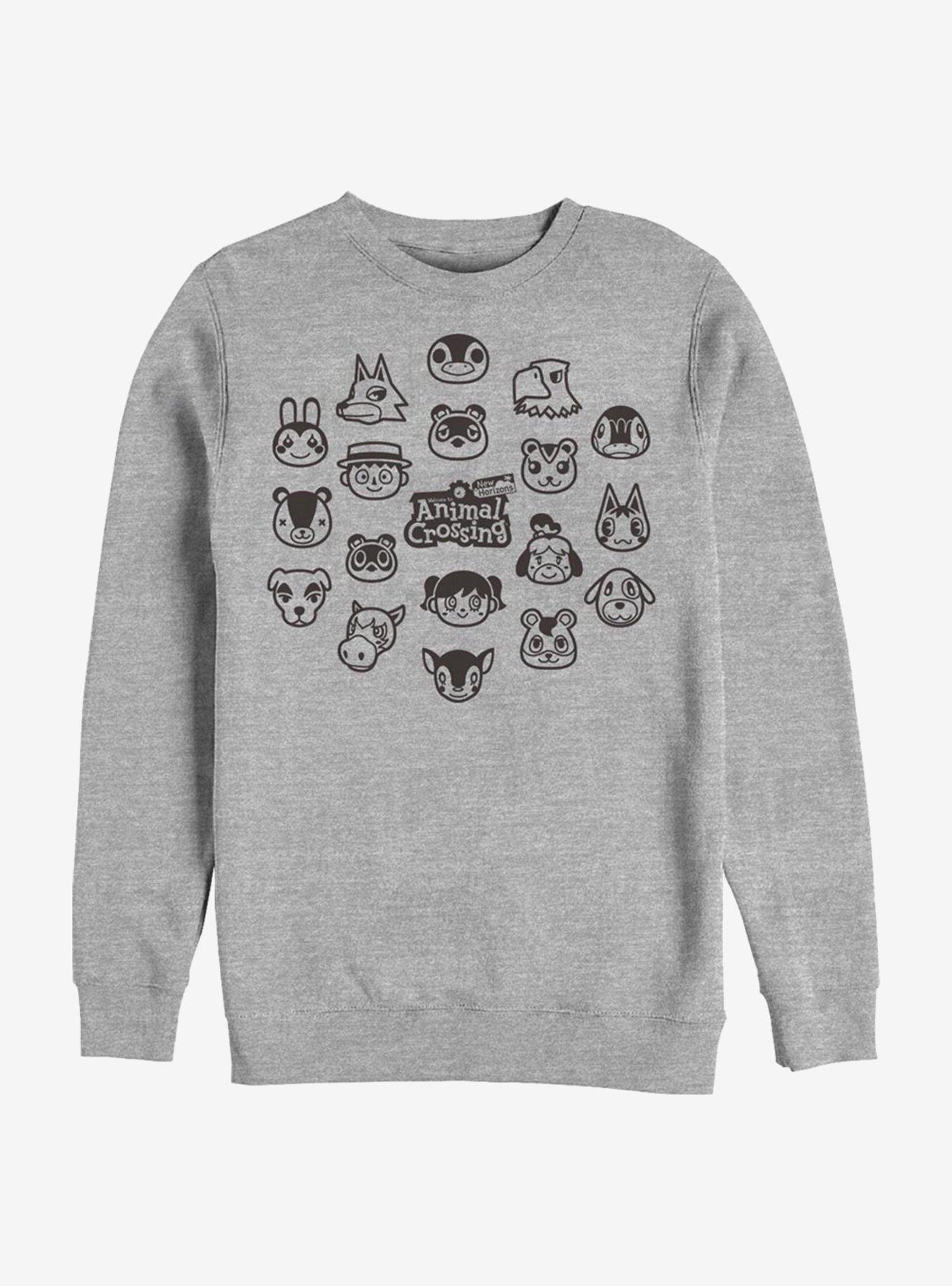 Animal Crossing New Horizons Group Crew Sweatshirt, ATH HTR, hi-res