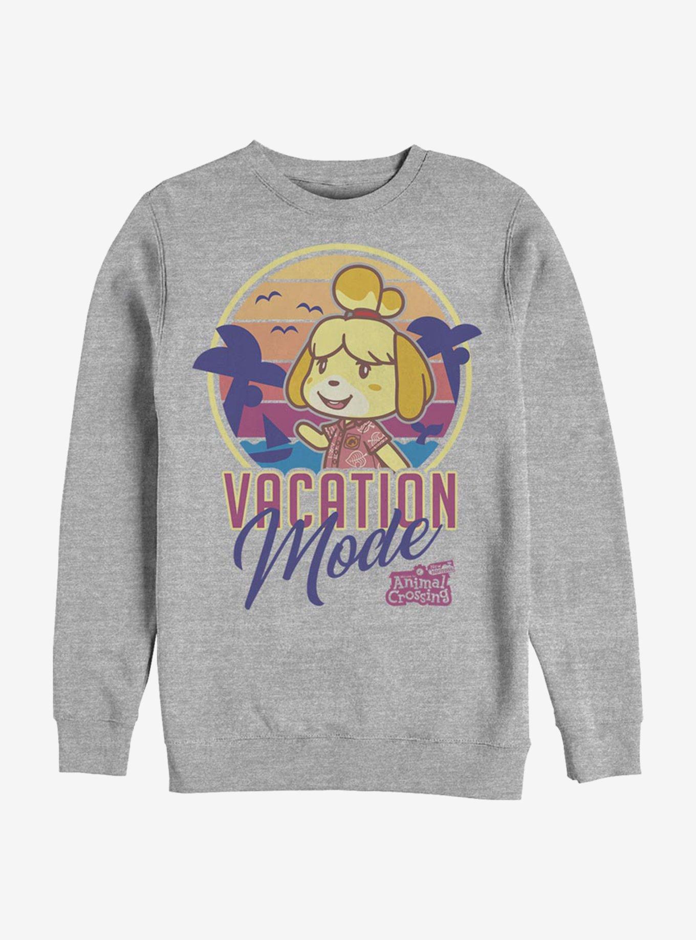 Animal Crossing Vacation Mode Crew Sweatshirt, ATH HTR, hi-res