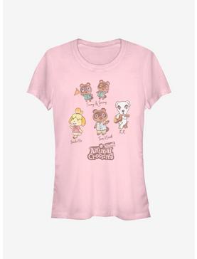Animal Crossing Character Textbook Girls T-Shirt, LIGHT PINK, hi-res