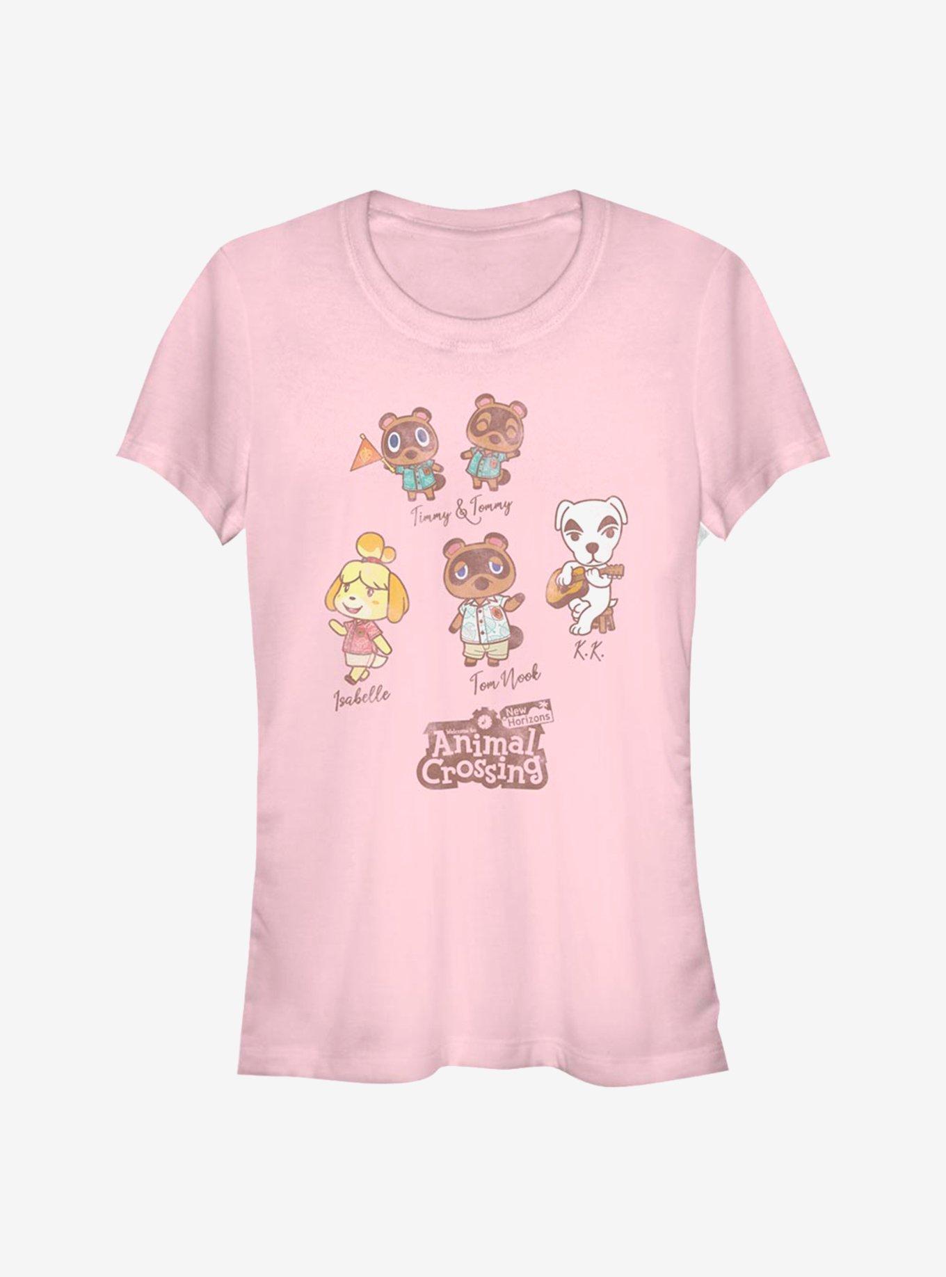 Animal Crossing Character Textbook Girls T-Shirt, LIGHT PINK, hi-res