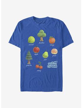 Animal Crossing Fruit And Trees T-Shirt, ROYAL, hi-res