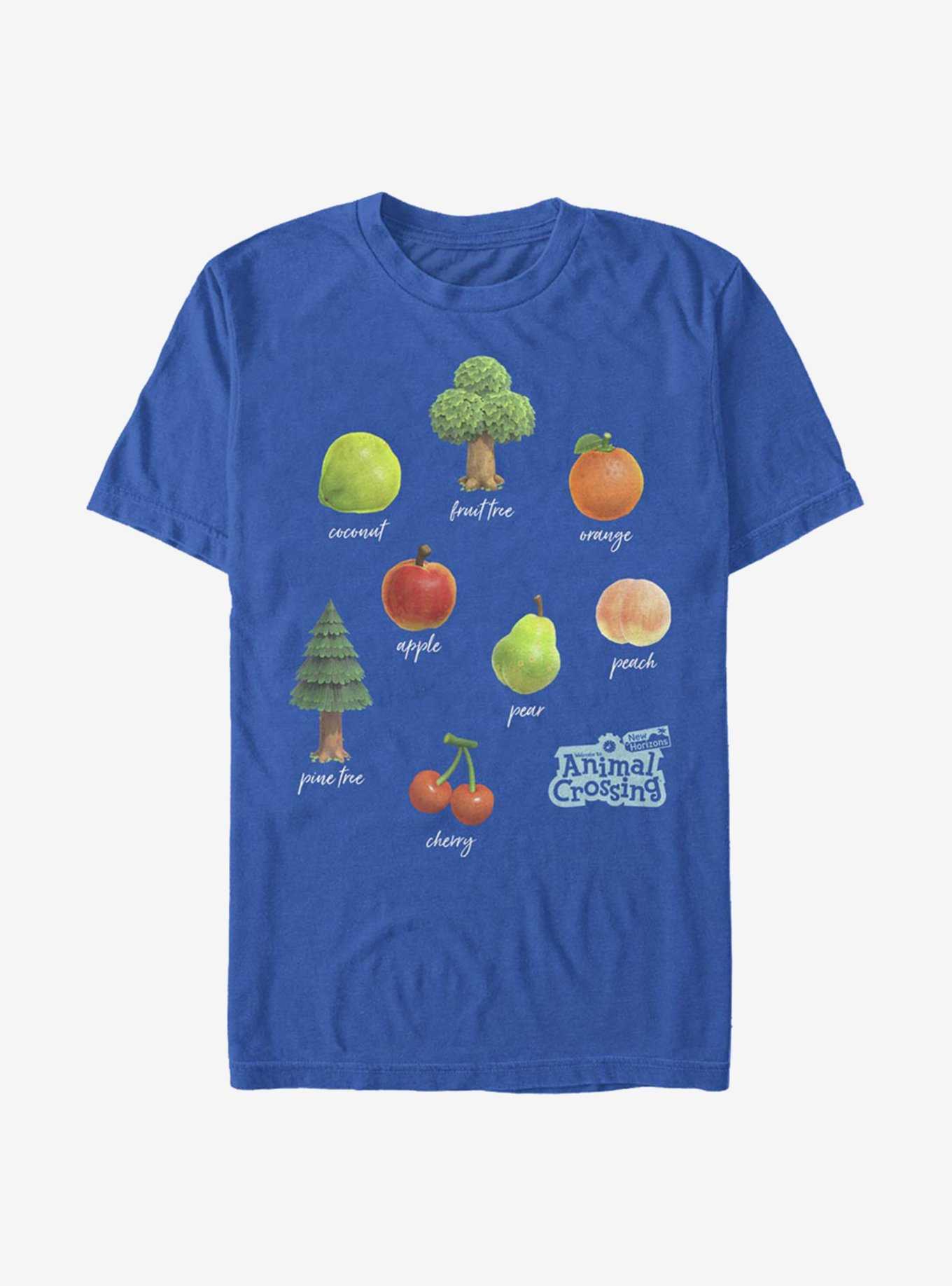 Animal Crossing Fruit And Trees T-Shirt, ROYAL, hi-res
