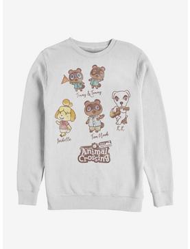 Animal Crossing Character Textbook Crew Sweatshirt, WHITE, hi-res