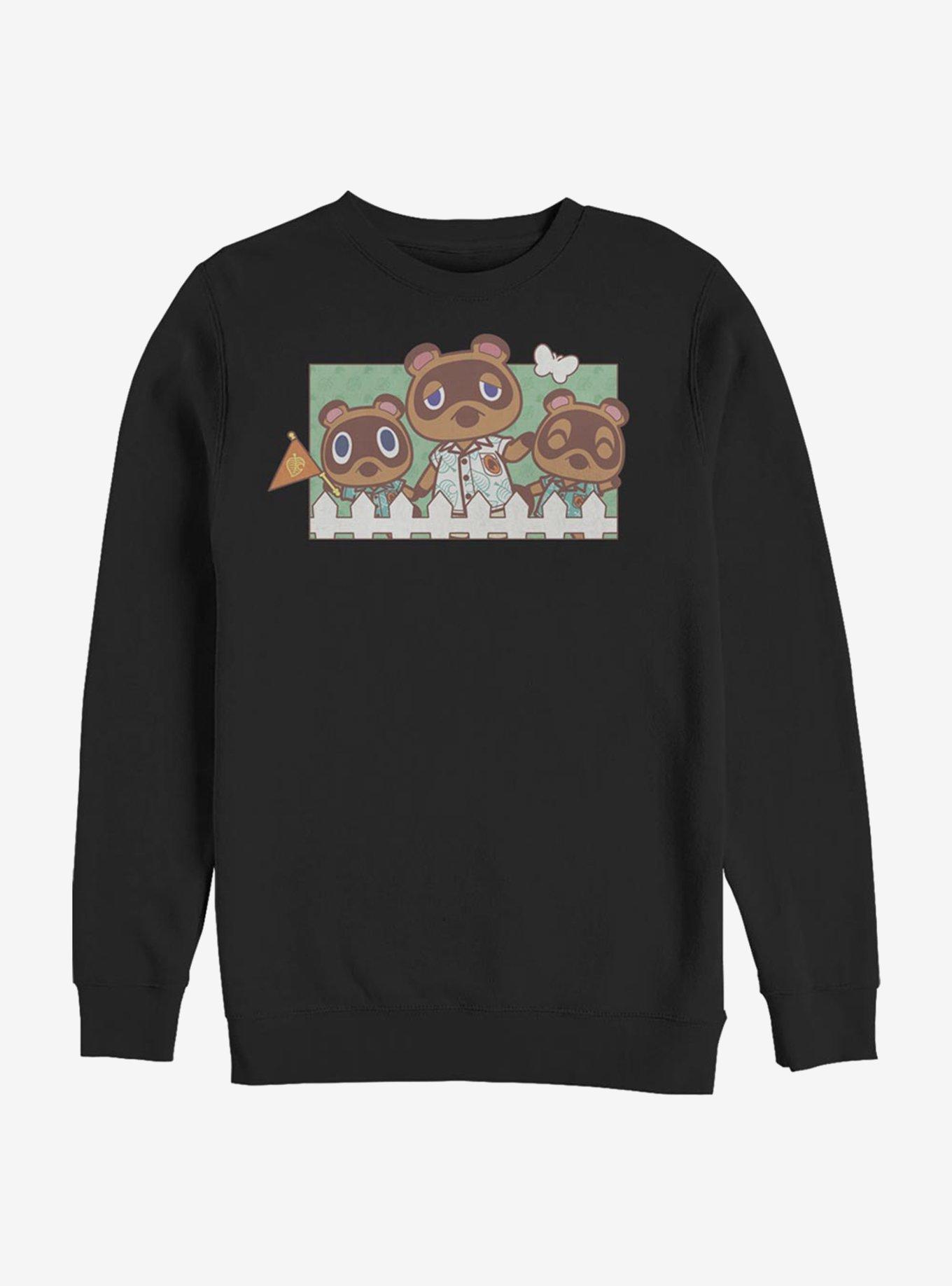 Animal Crossing Nook Family Crew Sweatshirt, BLACK, hi-res