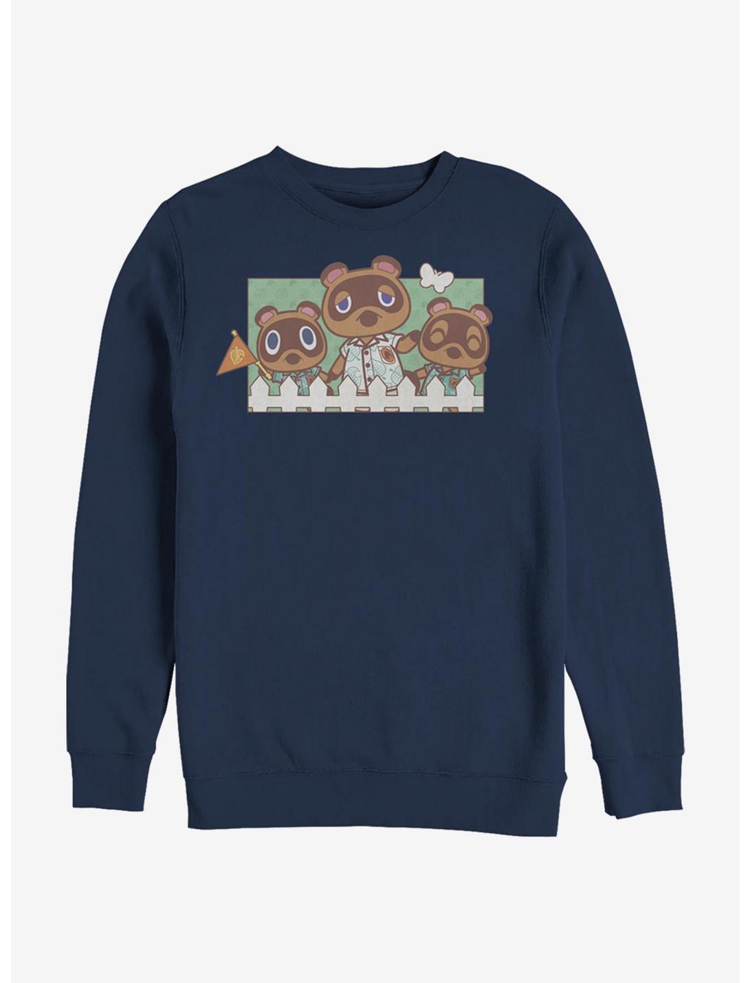 Animal Crossing Nook Family Crew Sweatshirt, NAVY, hi-res
