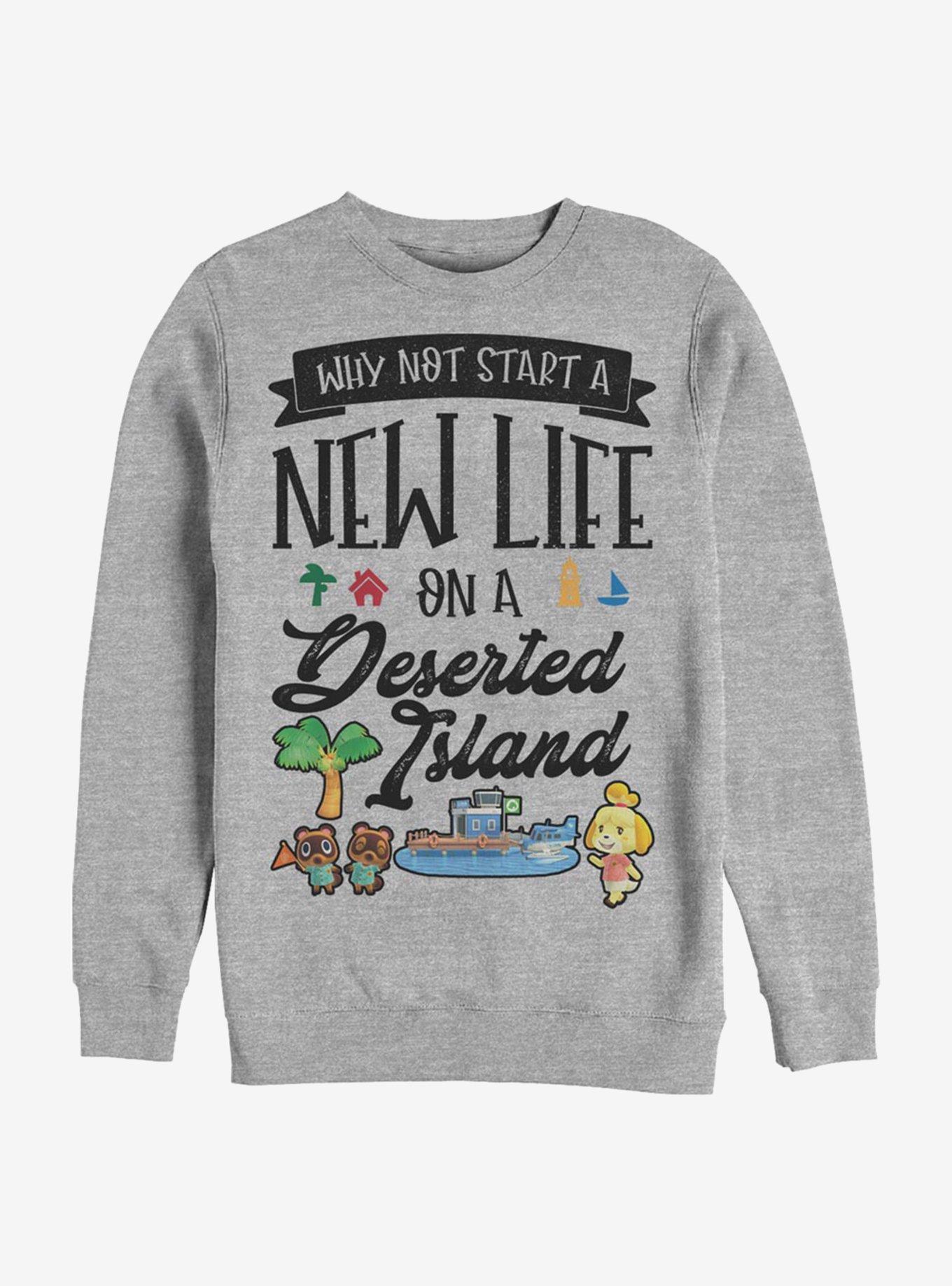 Animal Crossing Start A New Life Crew Sweatshirt, ATH HTR, hi-res