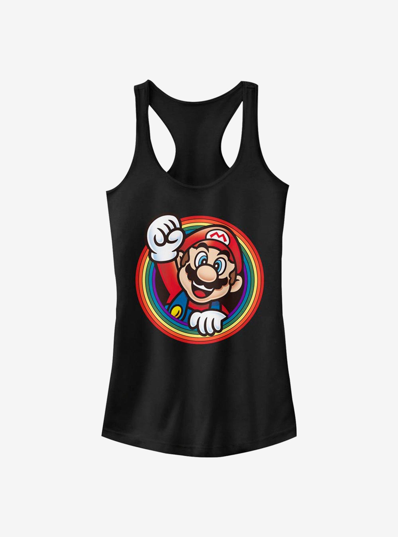 Super Mario Rainbow Mario Girls Tank, BLACK, hi-res