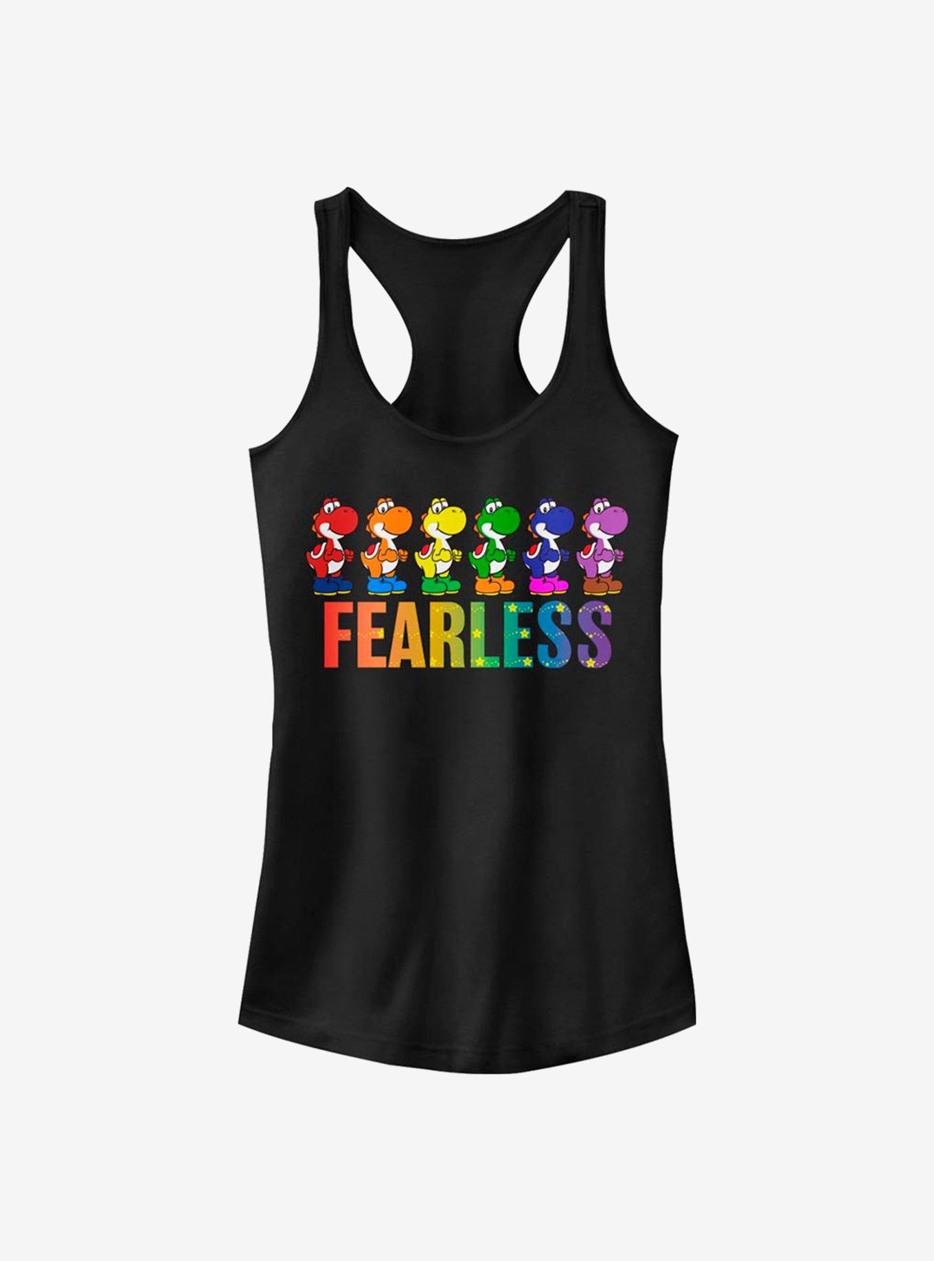 Super Mario Yoshi Fearless Girls Tank, BLACK, hi-res