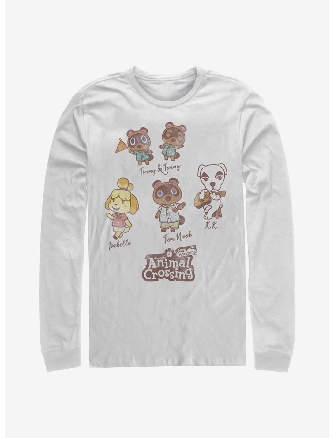 Animal Crossing Character Textbook Long-Sleeve T-Shirt, WHITE, hi-res