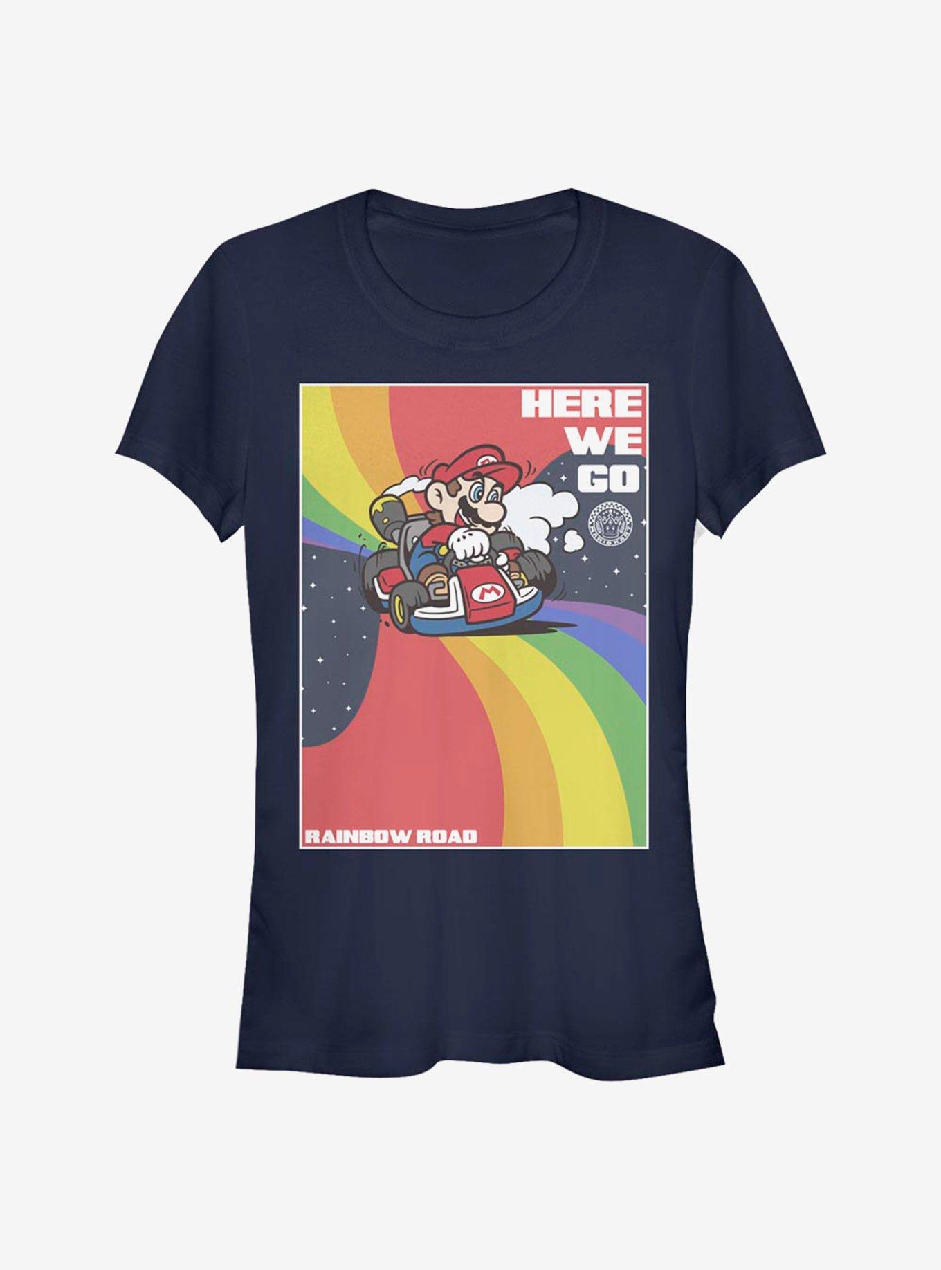 Super Mario Here We Go Girls T-Shirt, NAVY, hi-res