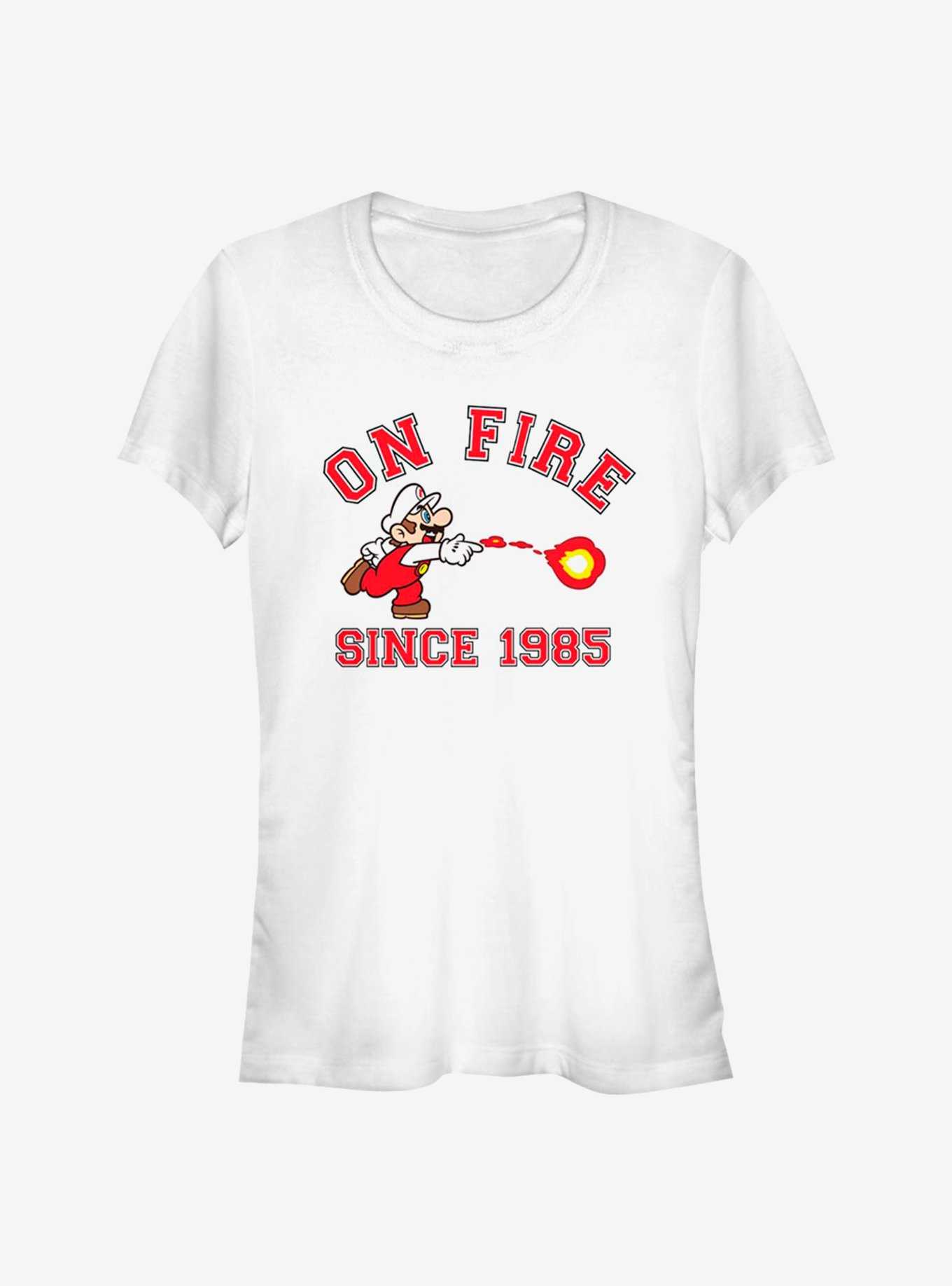 Super Mario On Fire Girls T-Shirt, , hi-res