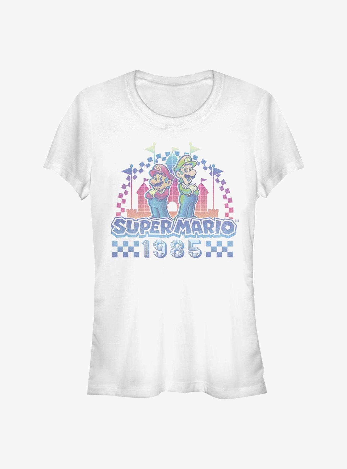 Super Mario Super 1985 Wave Girls T-Shirt, WHITE, hi-res