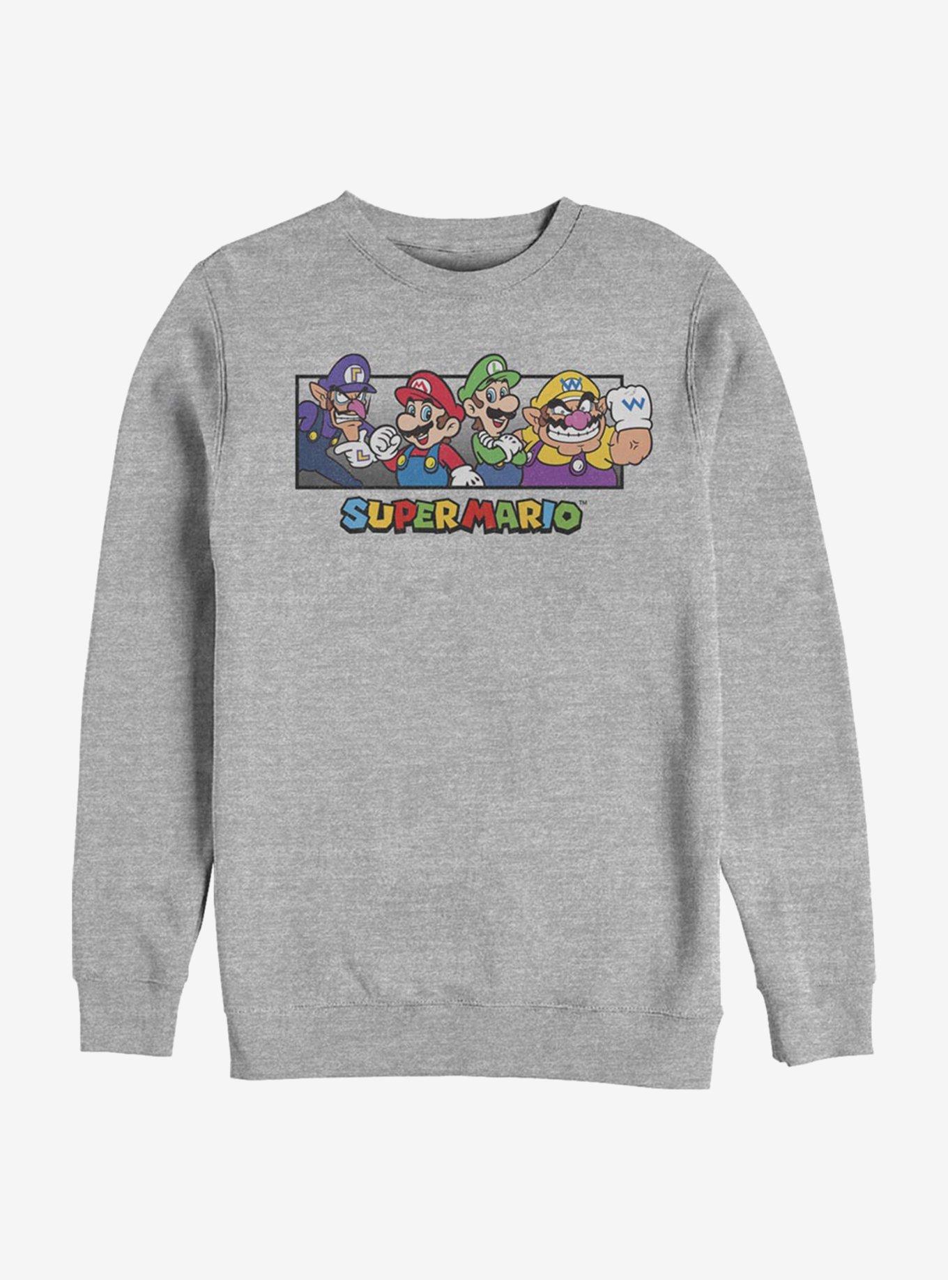 Nintendo Super Mario All The Bros Sweatshirt, ATH HTR, hi-res