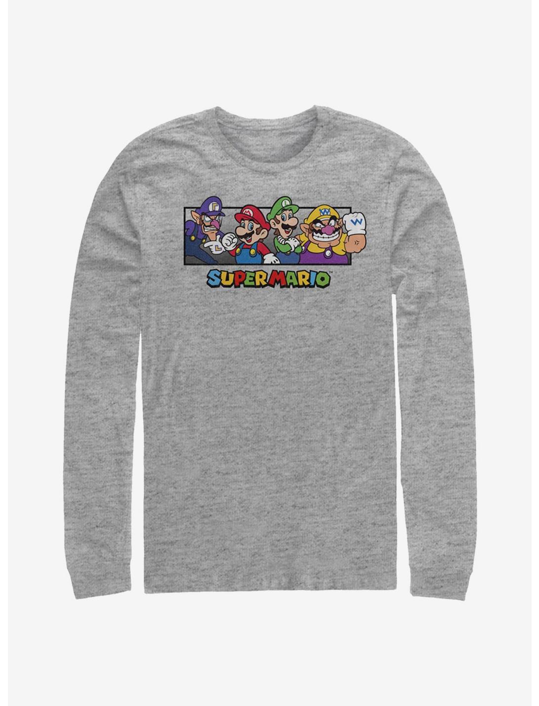 Super Mario All The Bros Long-Sleeve T-Shirt, ATH HTR, hi-res