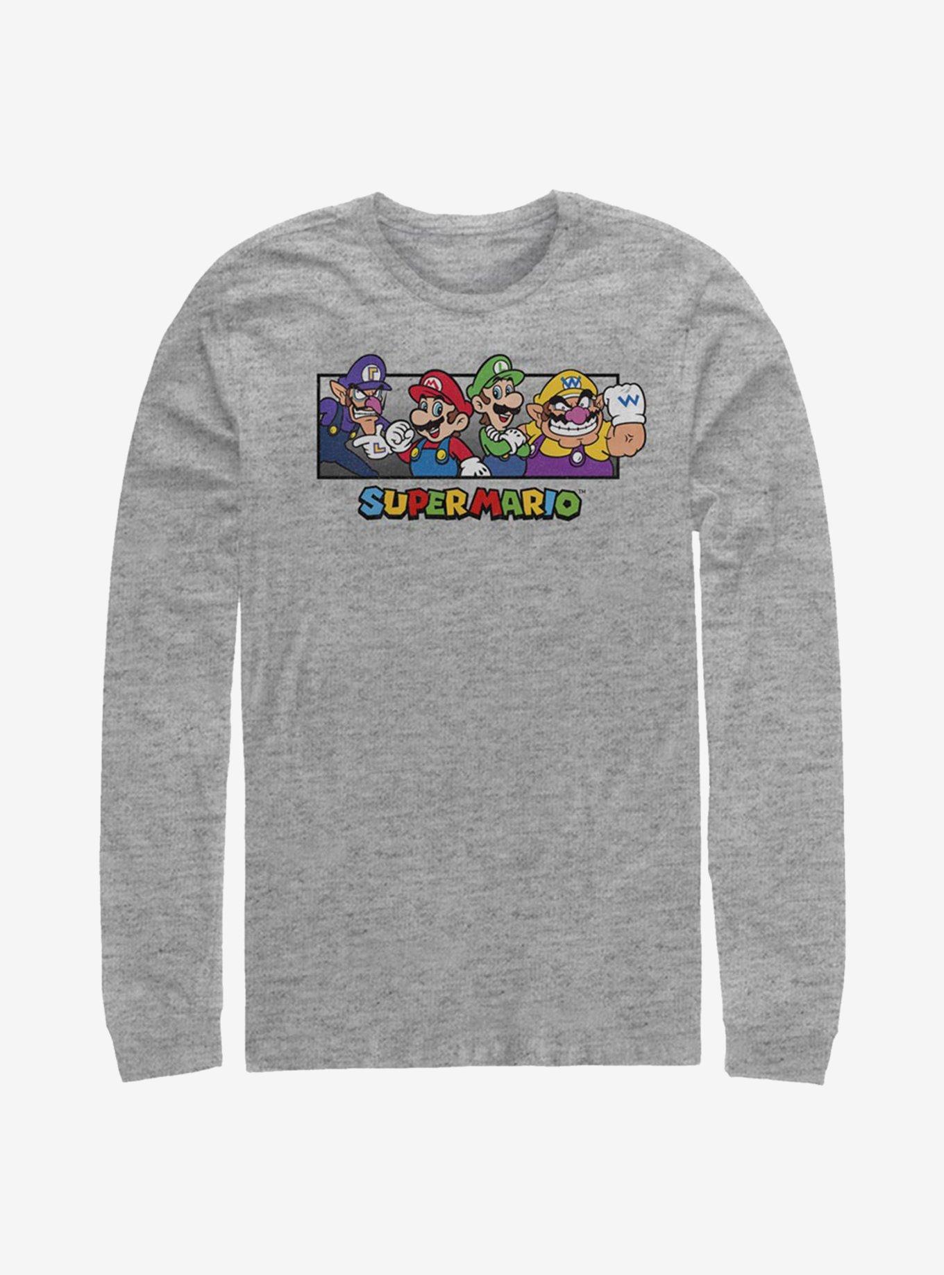 Nintendo Super Mario All The Bros Long-Sleeve T-Shirt, ATH HTR, hi-res