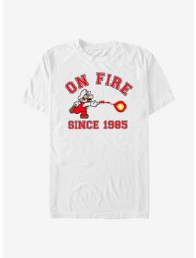 Super Mario On Fire T-Shirt, WHITE, hi-res