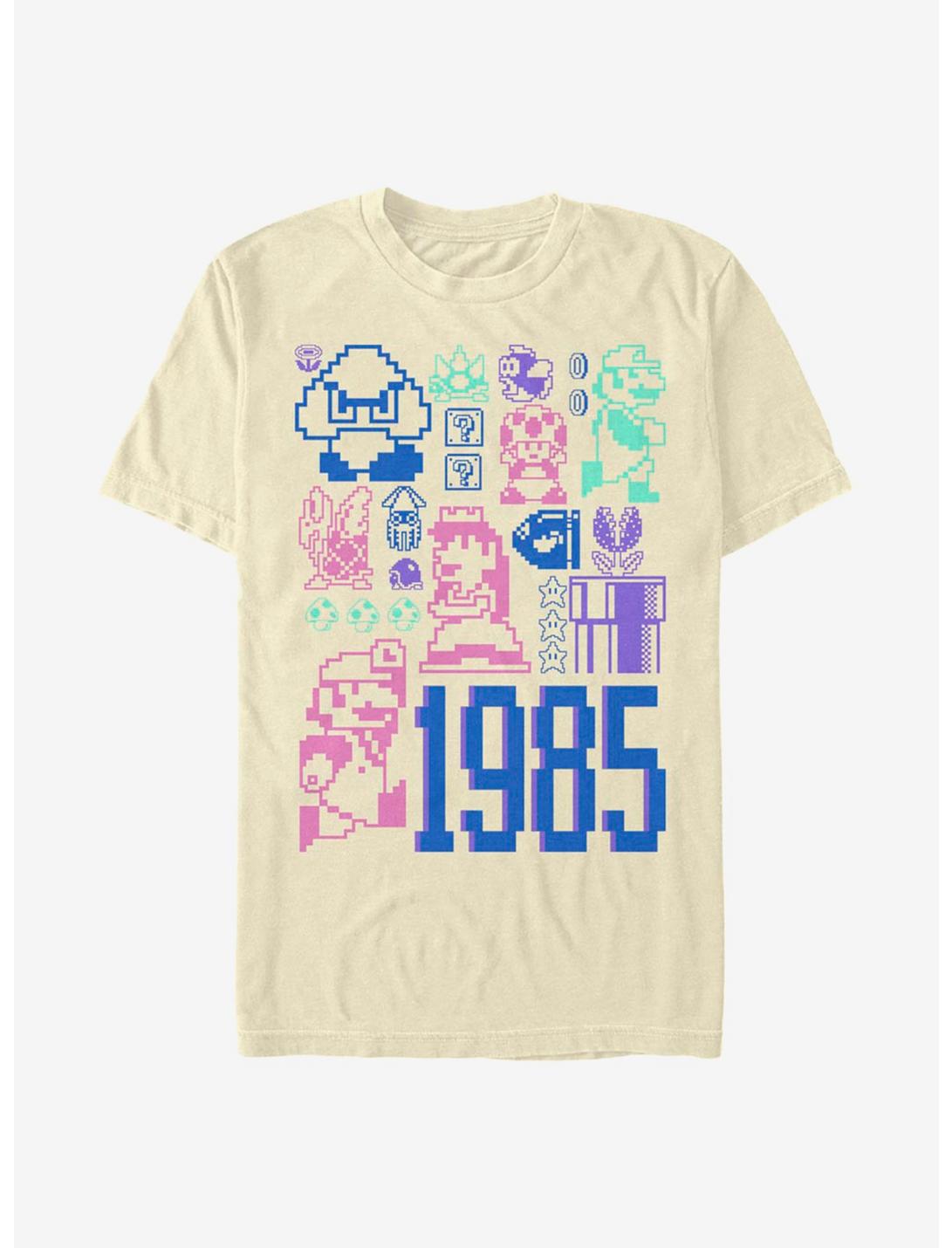 Super Mario Pastel Mario Jumble T-Shirt, NATURAL, hi-res