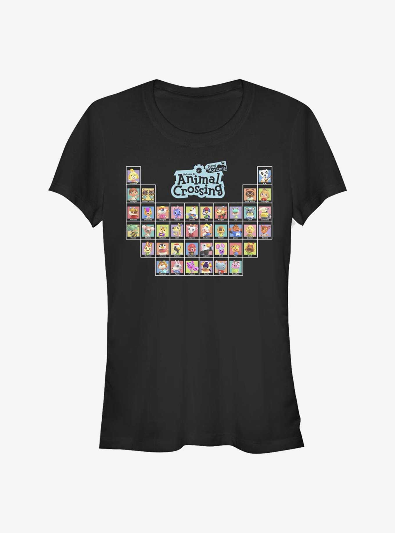 Animal Crossing: New Horizons Table Of Villagers Girls T-Shirt, BLACK, hi-res