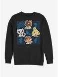 Animal Crossing Character Grid Crew Sweatshirt, BLACK, hi-res